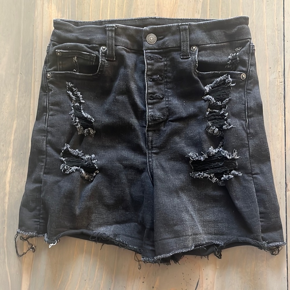 Black jean shorts